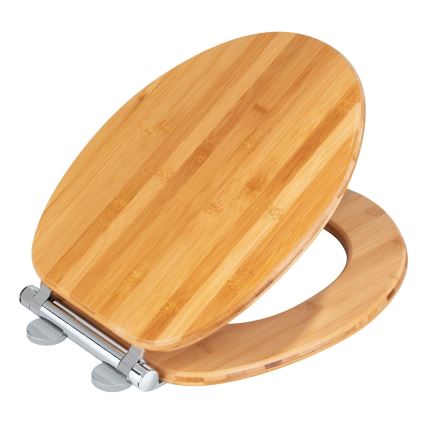 WENKO 25224100 - WC sjedalo BAMBOUSA 34,5x40,5 cm smeđa/srebrna