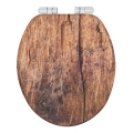 WENKO 25226100-WC WC daska RUSTIC 35,5x42,5 cm smeđa/srebrna