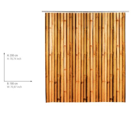 WENKO 25233100 - Zavjesa za tuš BAMBUSA 180x200 cm smeđa