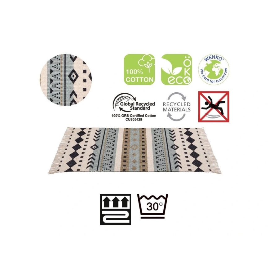 WENKO 25277100-Prostirka od recikliranog pamuka 80x50 cm, šarena