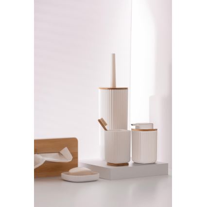 WENKO 25294100 - Dozator tekućeg sapuna ROTELLO 8,9x12,7 cm bijela/smeđa