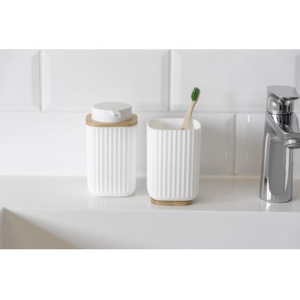 WENKO 25294100 - Dozator tekućeg sapuna ROTELLO 8,9x12,7 cm bijela/smeđa