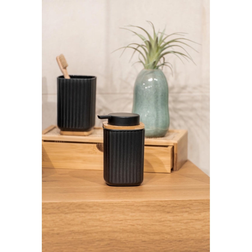 WENKO 25297100 - Čaša za četkicu za zube ROTELLO 8,5x11 cm crna/smeđa