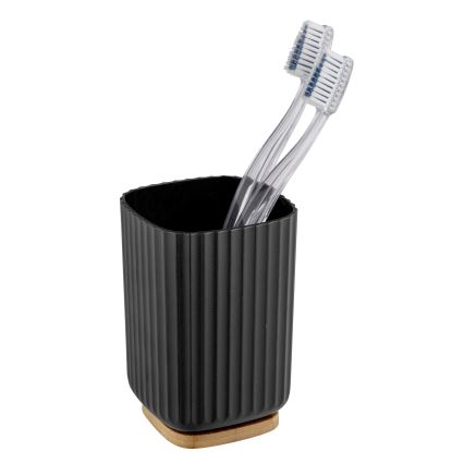 WENKO 25297100 - Čaša za četkicu za zube ROTELLO 8,5x11 cm crna/smeđa