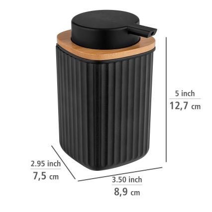 WENKO 25298100 - Dozator tekućeg sapuna ROTELLO 8,9x12,7 cm crna/smeđa