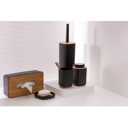 WENKO 25304100 - set za WC ROTELLO 10x36 cm crna/smeđa