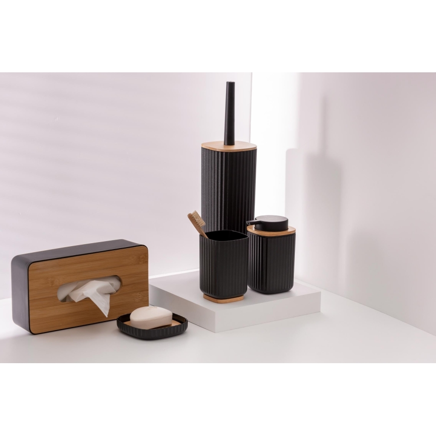 WENKO 25304100 - set za WC ROTELLO 10x36 cm crna/smeđa