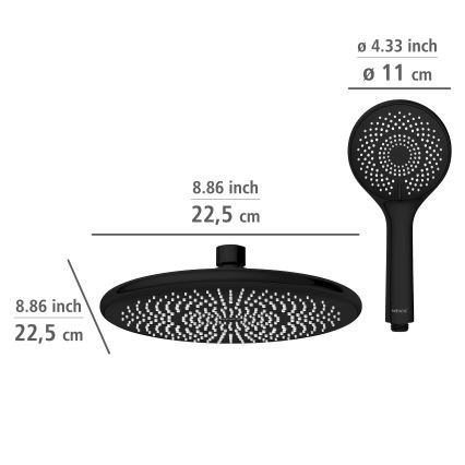 WENKO 25311100 - Set za tuš SUSTAV UŠTEDE VODE 120 cm crni
