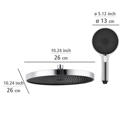 WENKO 25312100 - Tuš stup SOFTWATER 12x120 cm sjajni krom