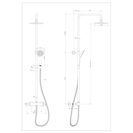 WENKO 25483100 - Tuš sustav WATERSAVING SYSTEM 120 cm sjajni krom