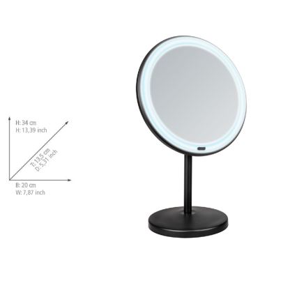 WENKO 25523100 - Ogledalo ONNO 20x34 cm crno