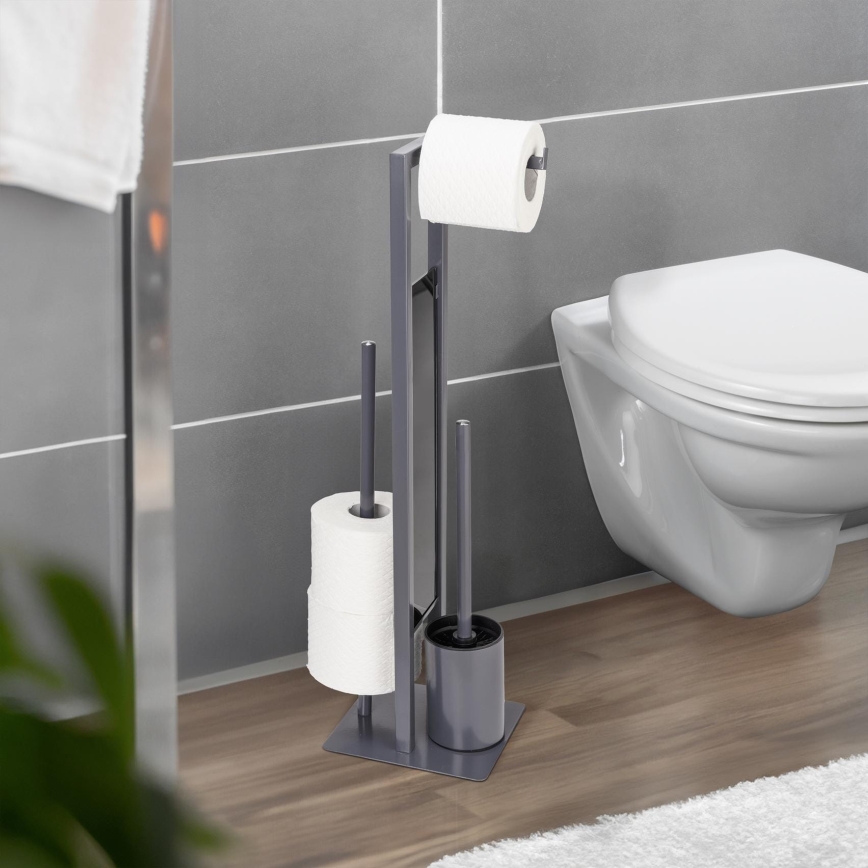 WENKO 25552100 - WC četka RIVALTA 18x70 cm siva/crna