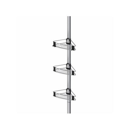 WENKO 25556100-Kutna polica PURIO 35,5x280 cm srebrna/siva