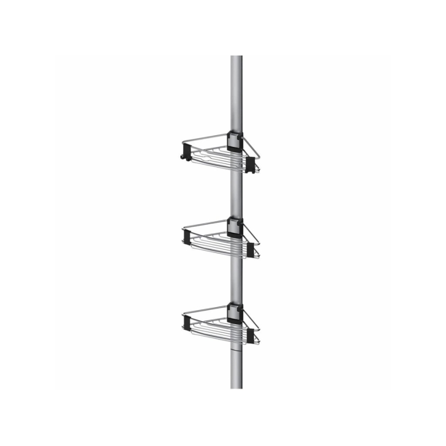 WENKO 25556100-Kutna polica PURIO 35,5x280 cm srebrna/siva