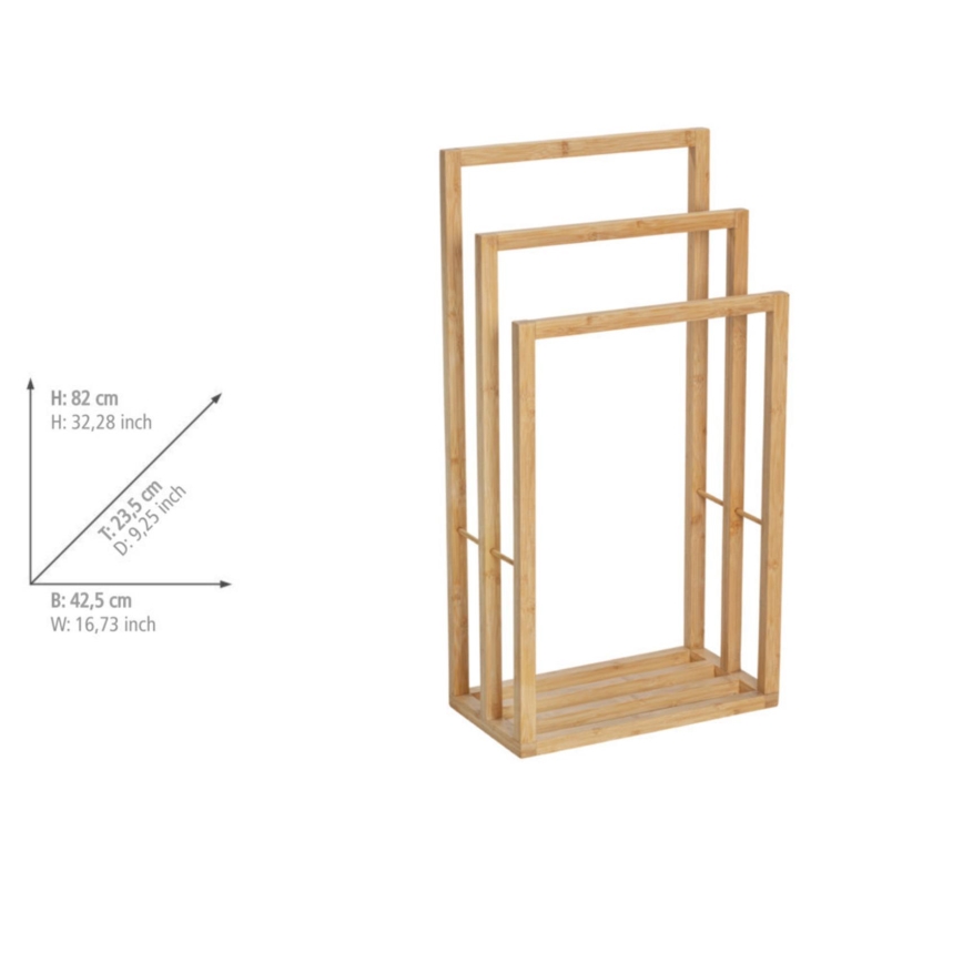 WENKO 25629100 - Stalak za ručnike BAMBUSA 42,5x82 cm smeđi