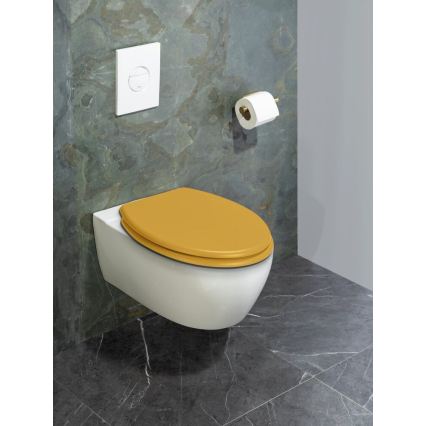 WENKO 25792100 - WC sjedalo PRIMA 37x41 cm žuto/srebrno