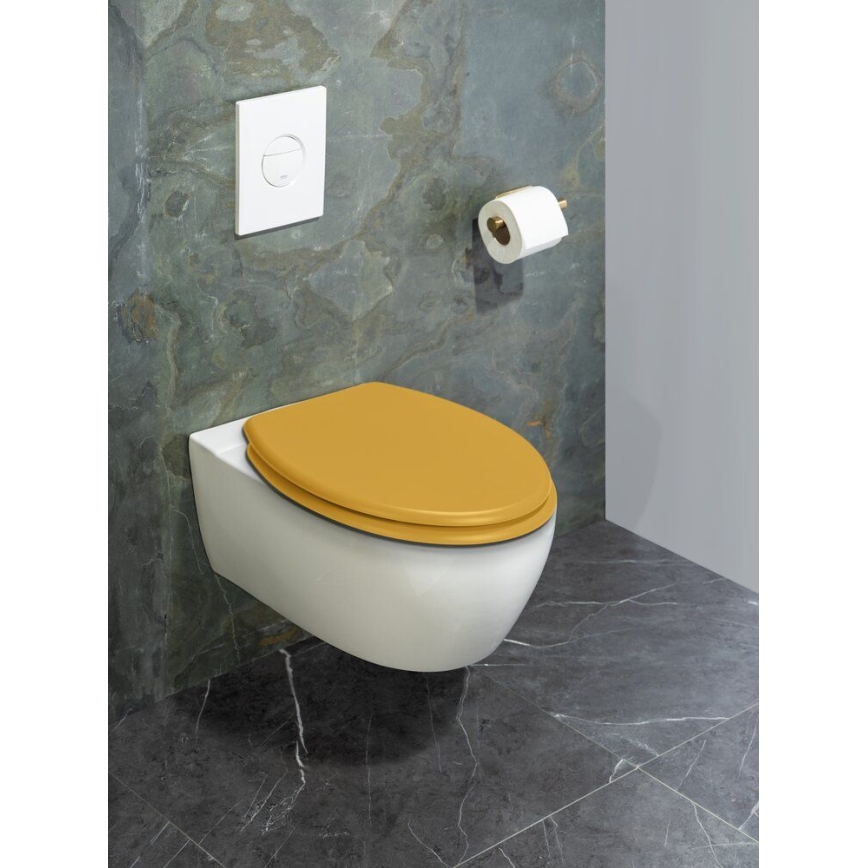 WENKO 25792100 - WC sjedalo PRIMA 37x41 cm žuto/srebrno