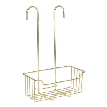 WENKO 25937100 - Koš za tuš MILO 25x36 cm nehrđajući čelik/zlatna/prozirna