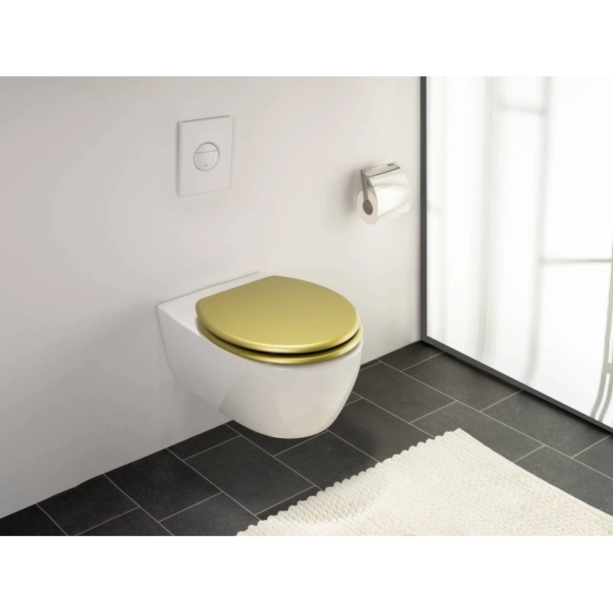 WENKO 26010100 - WC sjedalo ALDENO 37x41 cm zlatna/srebrna