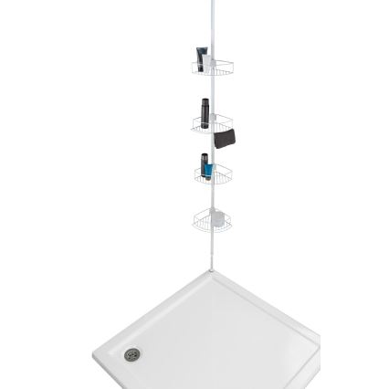 WENKO 26015100 - Kutna polica DOLCEDO 31x230 cm nehrđajući čelik/bijela