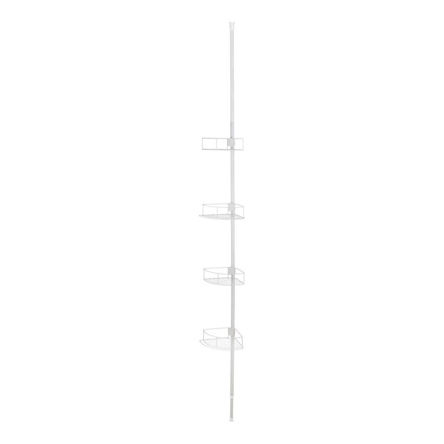 WENKO 26015100 - Kutna polica DOLCEDO 31x230 cm nehrđajući čelik/bijela