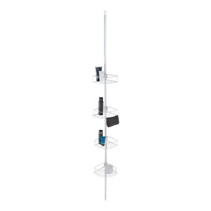 WENKO 26015100 - Kutna polica DOLCEDO 31x230 cm nehrđajući čelik/bijela