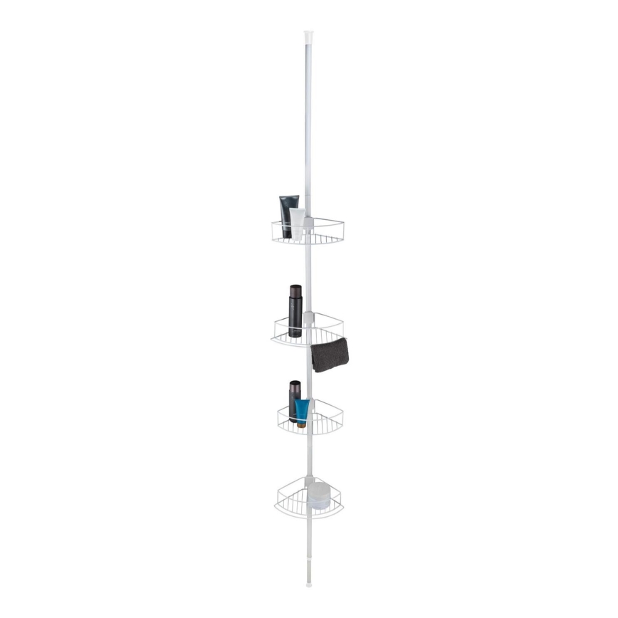 WENKO 26015100 - Kutna polica DOLCEDO 31x230 cm nehrđajući čelik/bijela