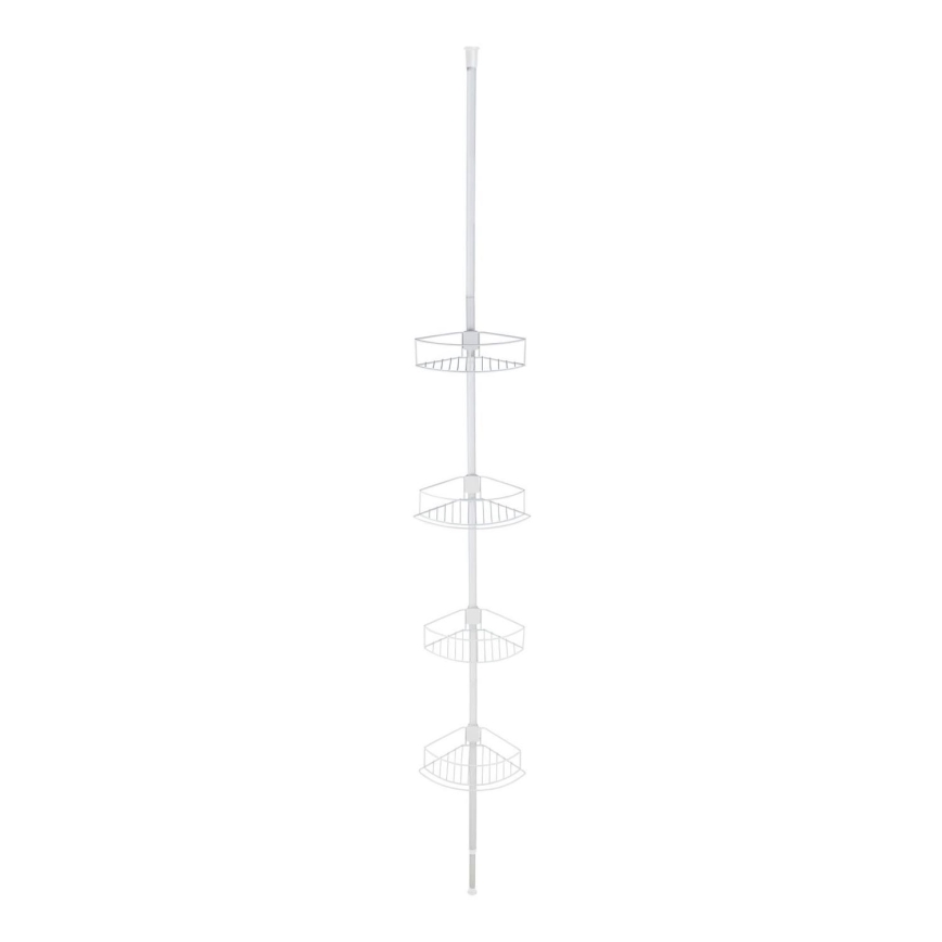 WENKO 26015100 - Kutna polica DOLCEDO 31x230 cm nehrđajući čelik/bijela