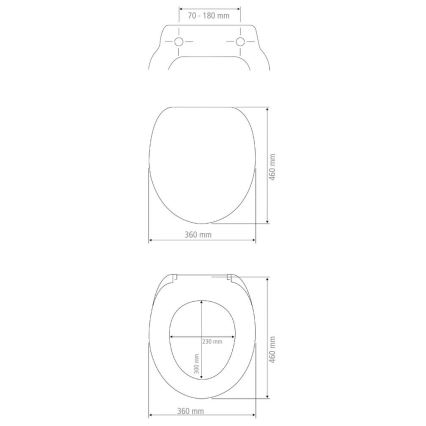 WENKO 26030100 - WC sjedalo GALATI 46x36 cm antracit