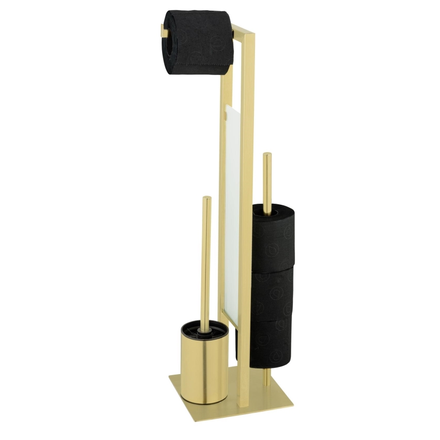 WENKO 26034100 - set za WC RIVALTA 18x70 cm nehrđajući čelik/zlatna/bijela/crna