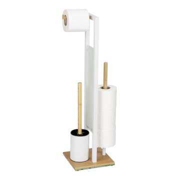 WENKO 26214100 - Set za WC RIVALTA 18x70 cm, smeđa/bijela