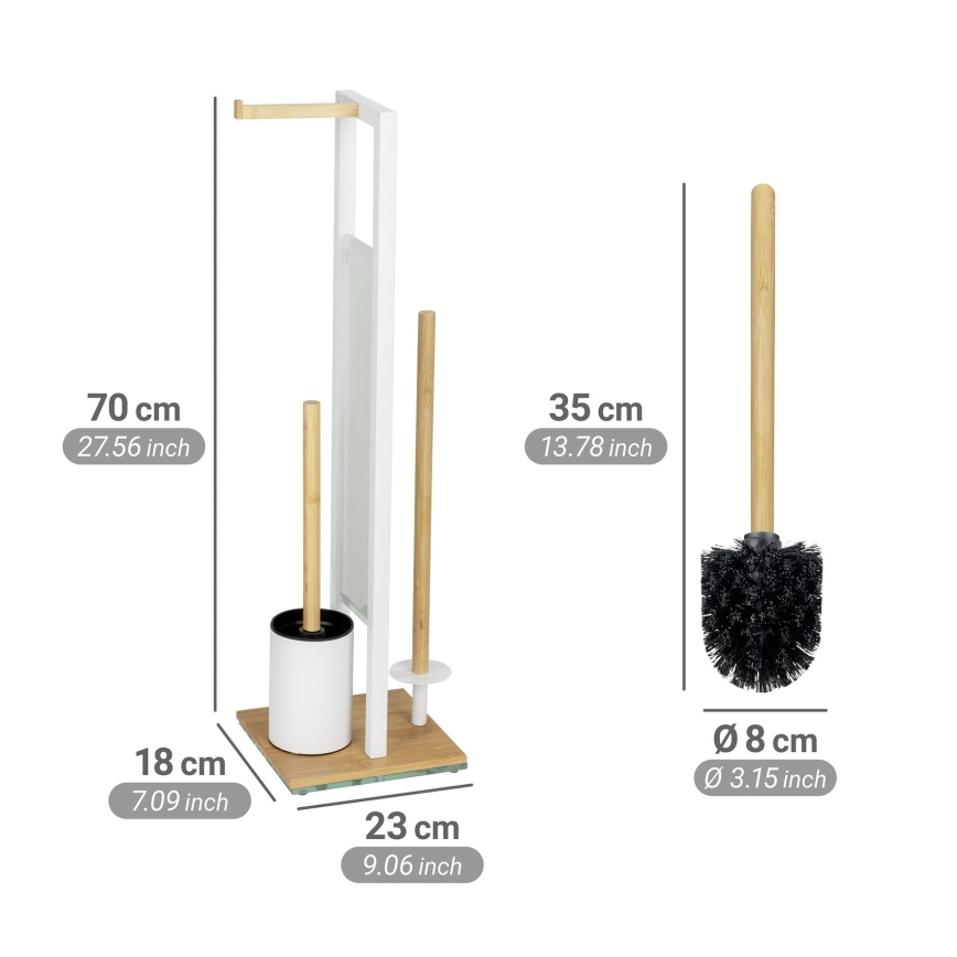 WENKO 26214100 - Set za WC RIVALTA 18x70 cm, smeđa/bijela