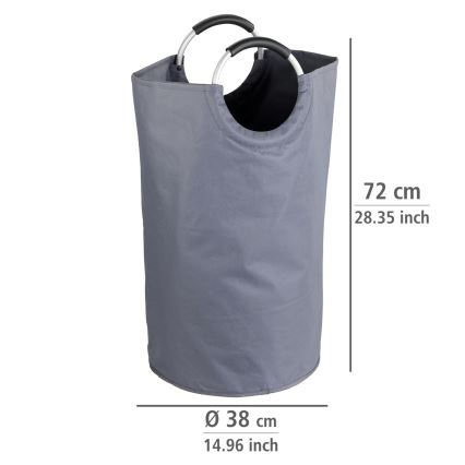 WENKO 3440803100 - Koš za rublje JUMBO 38x72 cm antracit/srebrna/crna