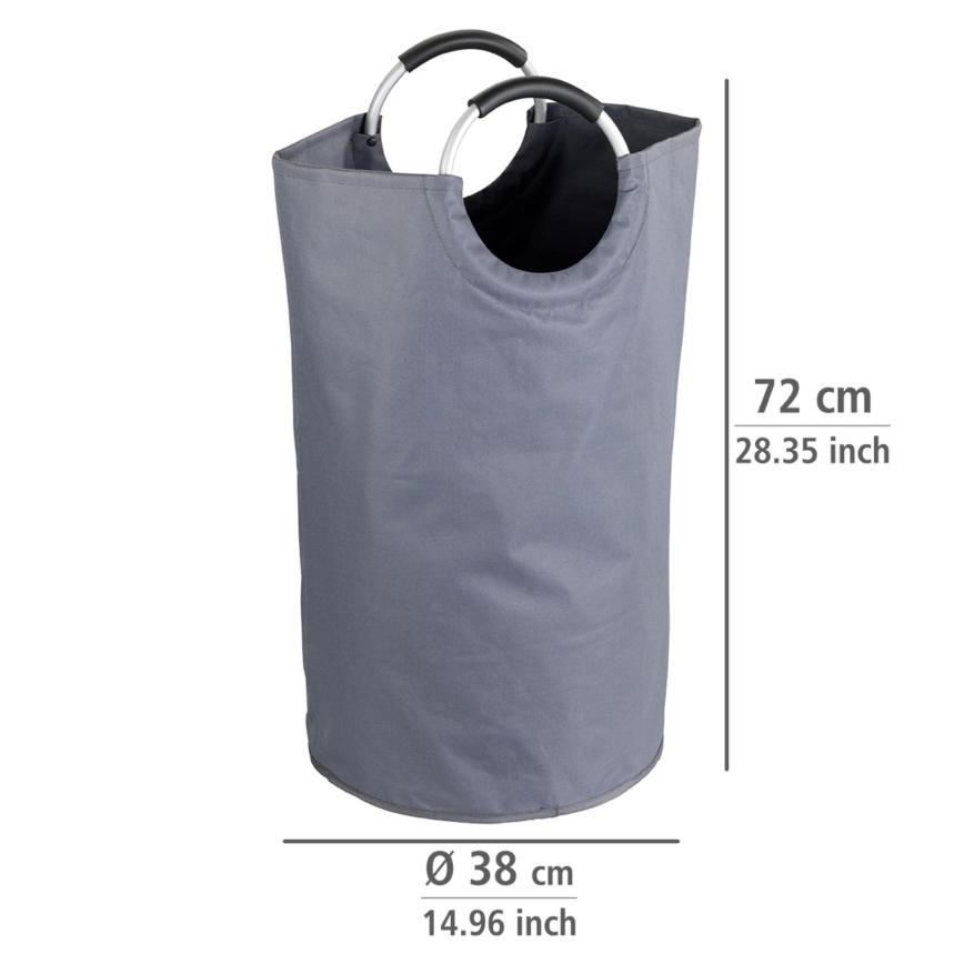 WENKO 3440803100 - Koš za rublje JUMBO 38x72 cm antracit/srebrna/crna