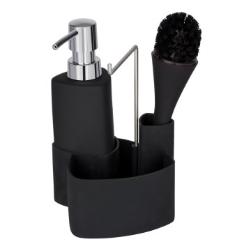 WENKO 3620127800 - Set za pranje EMPIRE 11x19 cm crno/srebrno