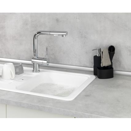 WENKO 3620127800 - Set za pranje EMPIRE 11x19 cm crno/srebrno