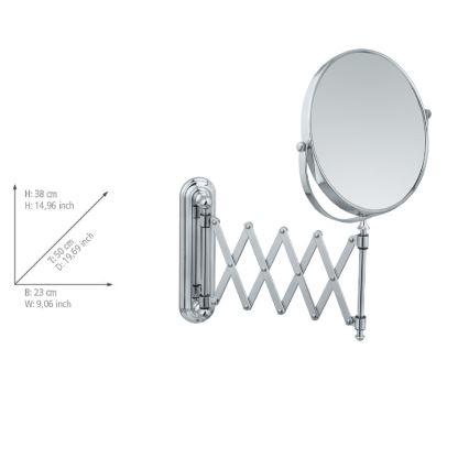 WENKO 3656241100 - Kozmetičko zrcalo TELESCOPE DELUXE 23x38 cm sjajni krom