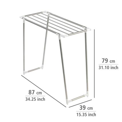 WENKO 3774020100 - Sušilo za rublje PROFI SINGLE 87x79 cm nehrđajući čelik/srebrna/bijela