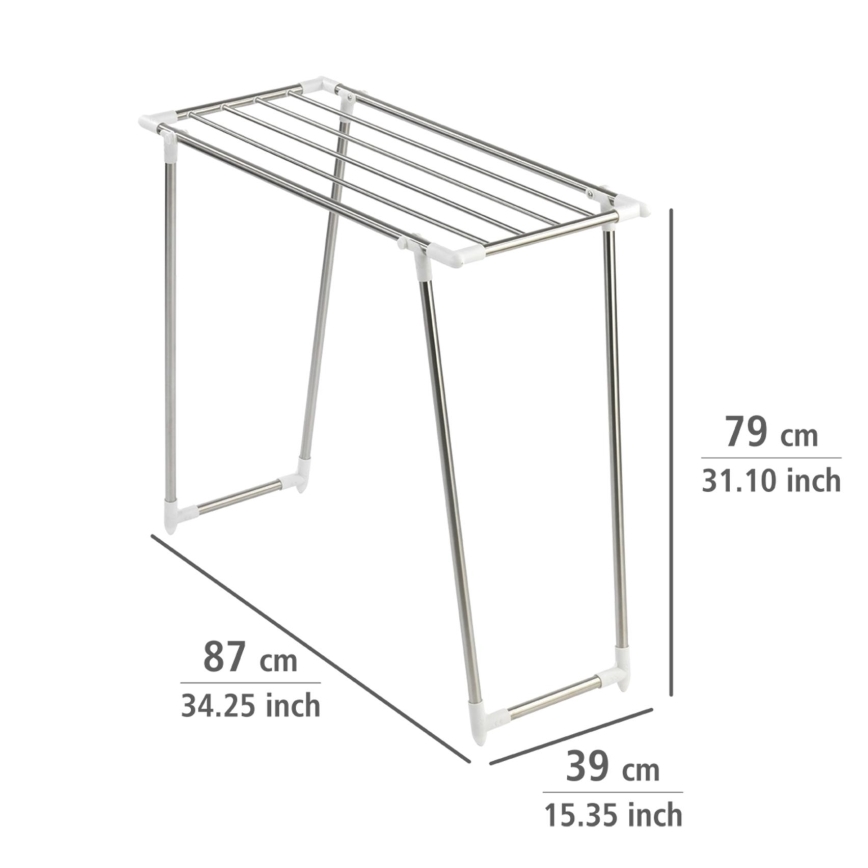 WENKO 3774020100 - Sušilo za rublje PROFI SINGLE 87x79 cm nehrđajući čelik/srebrna/bijela