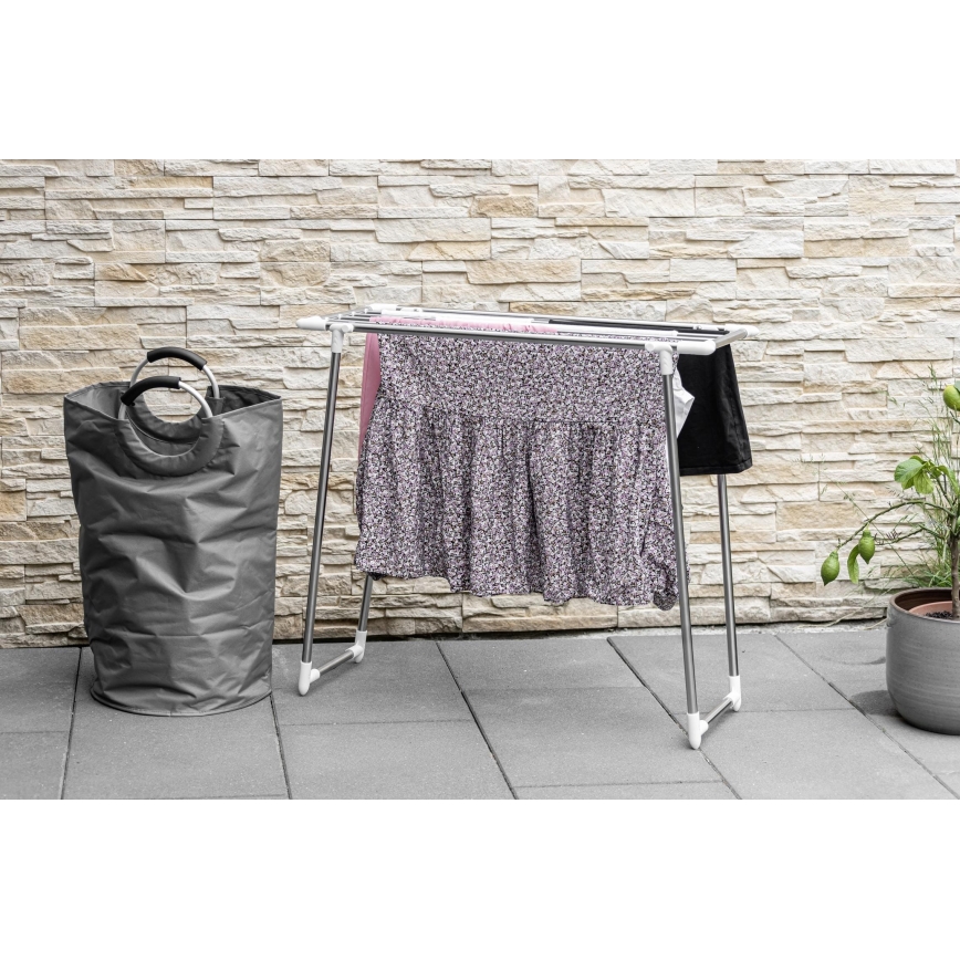 WENKO 3774020100 - Sušilo za rublje PROFI SINGLE 87x79 cm nehrđajući čelik/srebrna/bijela