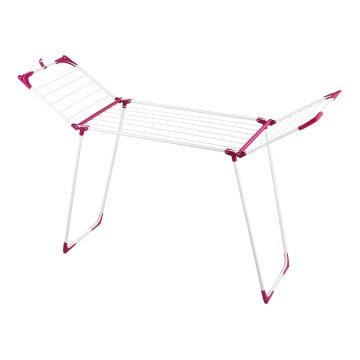 WENKO 3774021100 - Stalak za sušenje rublja SUMMER DRY 153x76 cm bijela/ružičasta