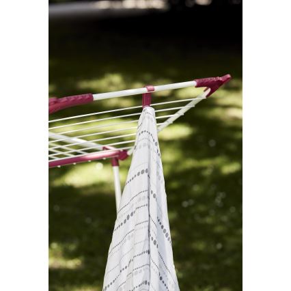 WENKO 3774021100 - Stalak za sušenje rublja SUMMER DRY 153x76 cm bijela/ružičasta