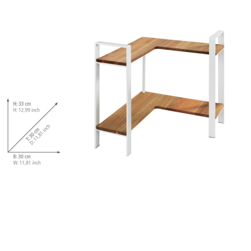 WENKO 53025100 - Polica LOUISA 30x33 cm bijela/smeđa