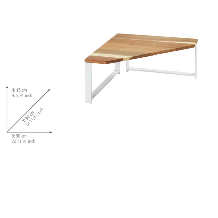 WENKO 53026100 - Polica LOUISA 30x30 cm bijela/smeđa