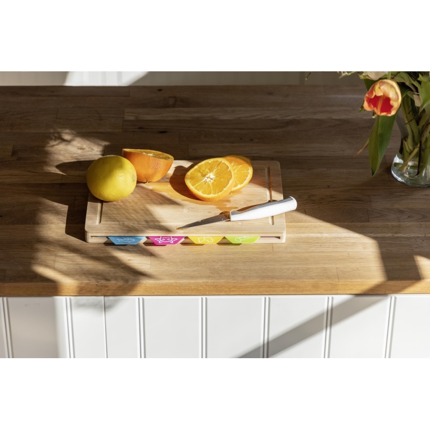 WENKO 53064100 - Daska za rezanje 32,5 x 22,5 cm smeđa/šarena