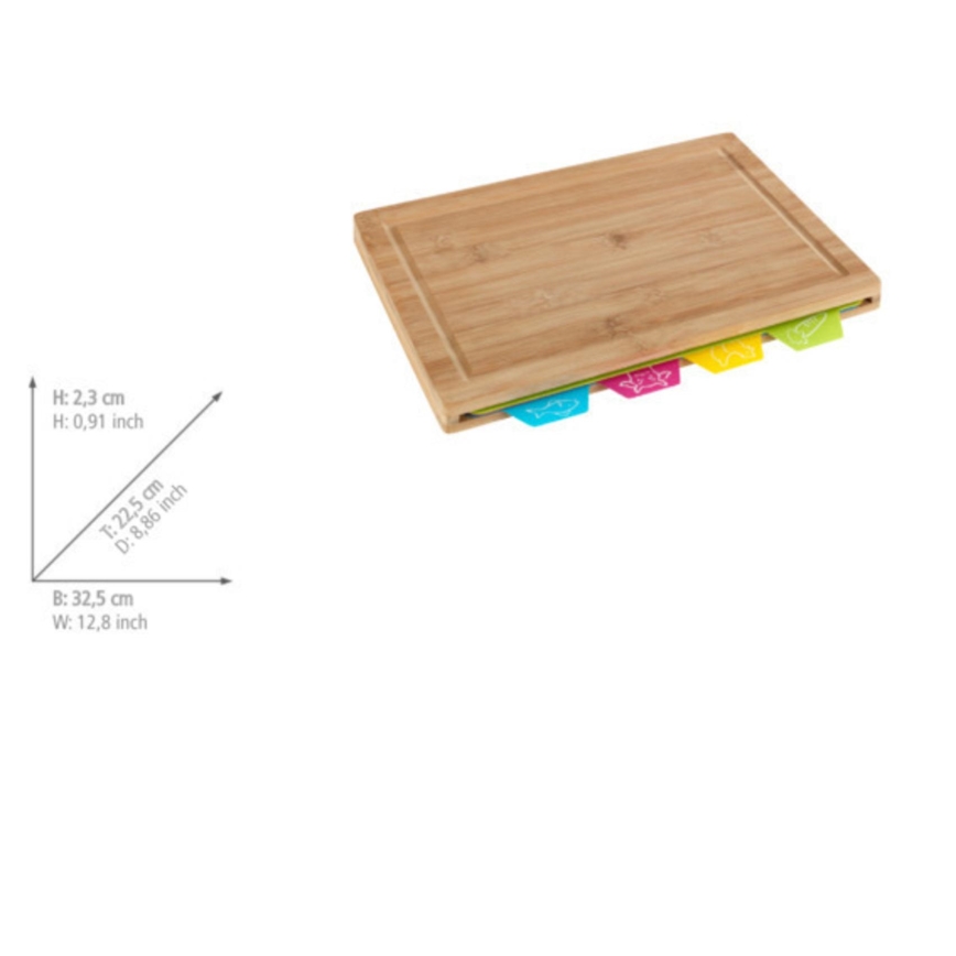 WENKO 53064100 - Daska za rezanje 32,5 x 22,5 cm smeđa/šarena