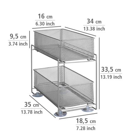 WENKO 53140800 - Polica GIOMA 35x33,5 cm srebrna
