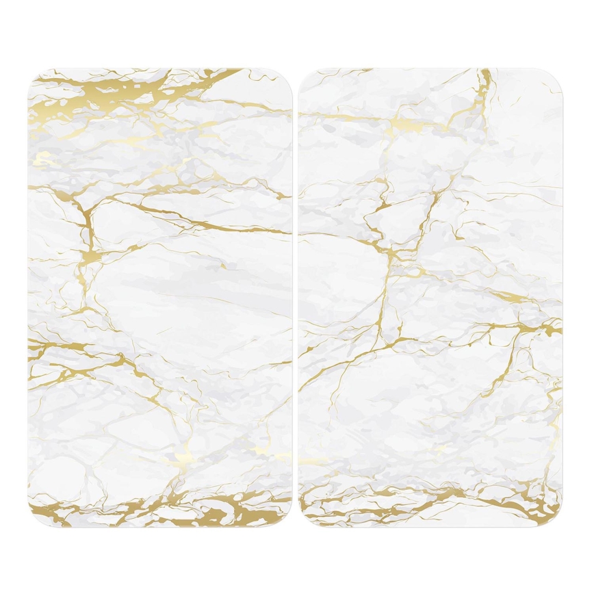 WENKO 53901100 - Zaštitni poklopac za štednjak 30x52 cm bijela/siva/prozirna