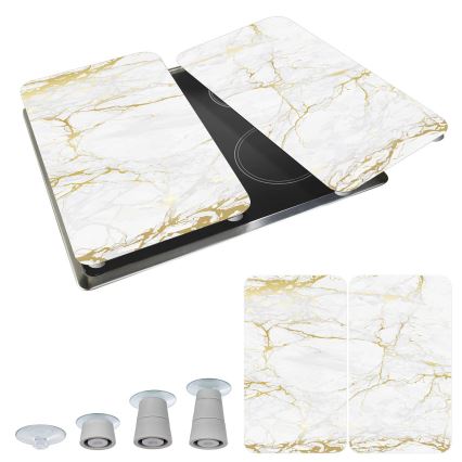 WENKO 53901100 - Zaštitni poklopac za štednjak 30x52 cm bijela/siva/prozirna