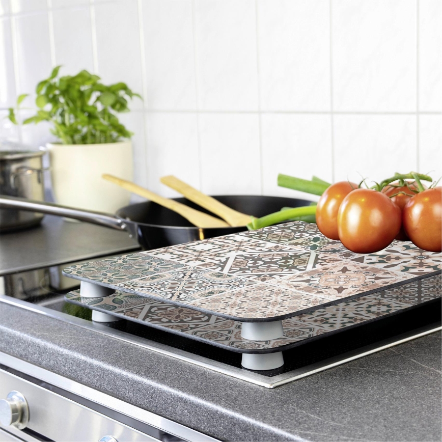 WENKO 53904100 - Poklopac za kuhalnu ploču 30x52 cm višebojan/siv/proziran